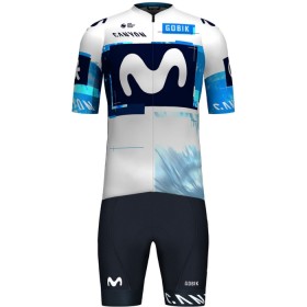 Fietskleding (Fietsshirt + Korte Koersbroek) 2025 Movistar Team - Blauw